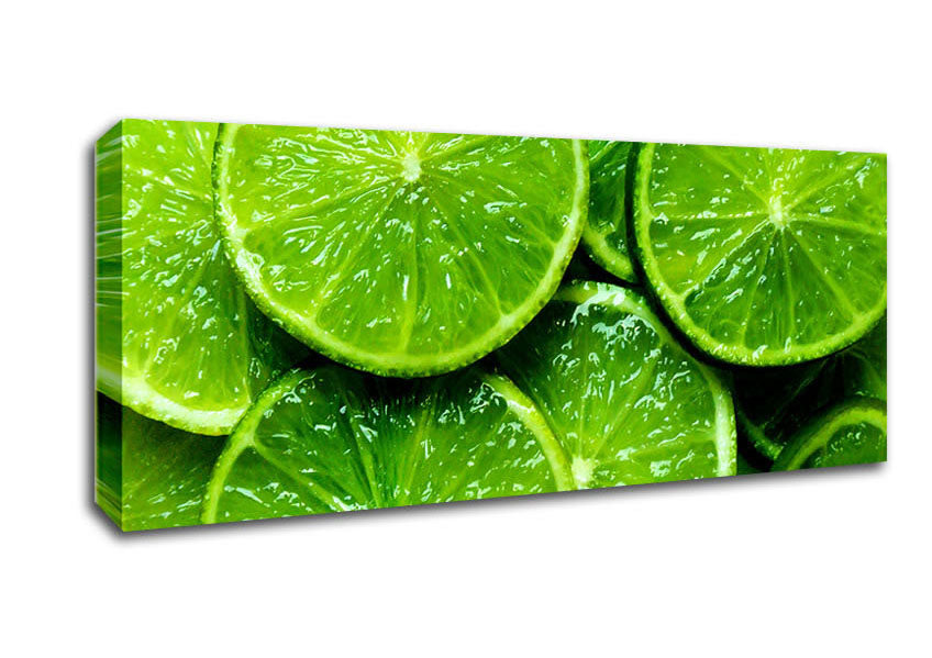 Picture of Lime Slices Panoramic Canvas Wall Art
