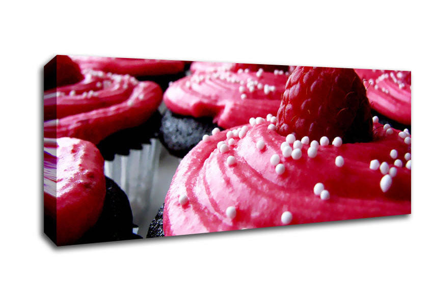Picture of Pink Cupcakes Panoramic Canvas Wall Art