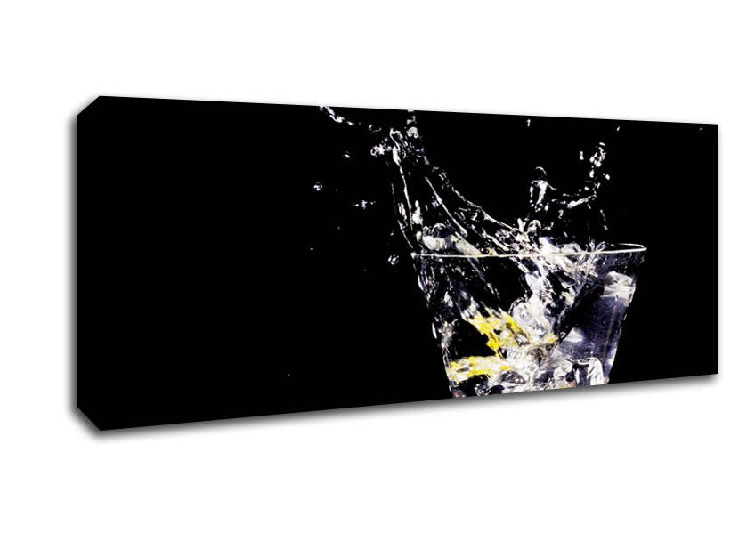 Picture of Gin And Tonic Splash Panoramic Canvas Wall Art