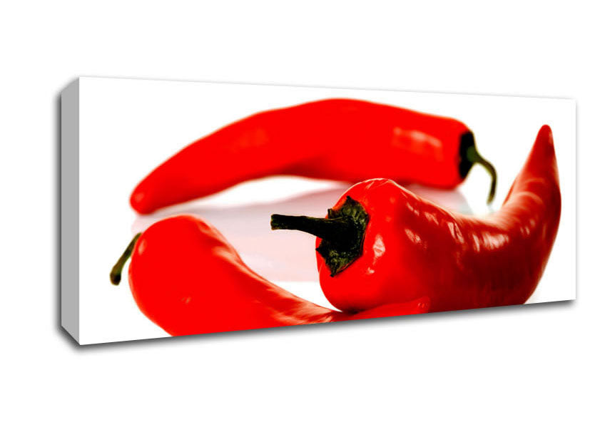 Picture of Red Pepper Trio Panoramic Canvas Wall Art