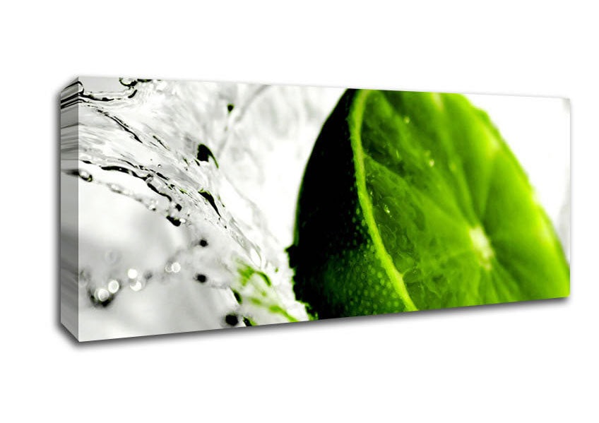 Picture of Lime Splash Panoramic Canvas Wall Art