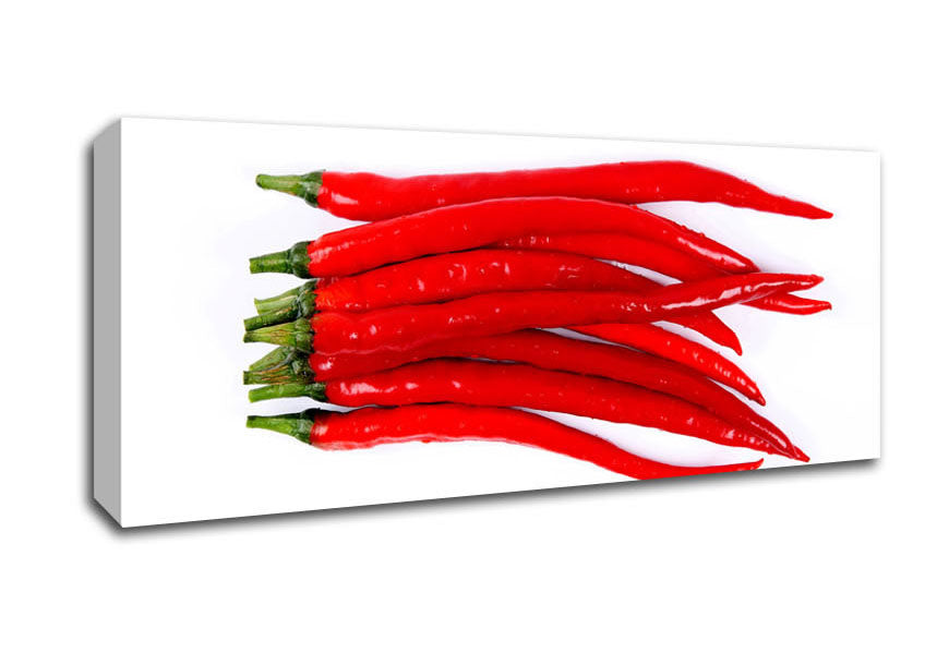 Picture of Fire Red Peppers Panoramic Canvas Wall Art