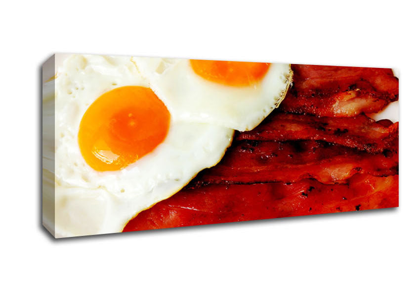 Picture of Eggs And Bacon Panoramic Canvas Wall Art