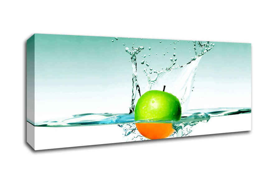 Picture of Orange Or Apple Splash Panoramic Canvas Wall Art