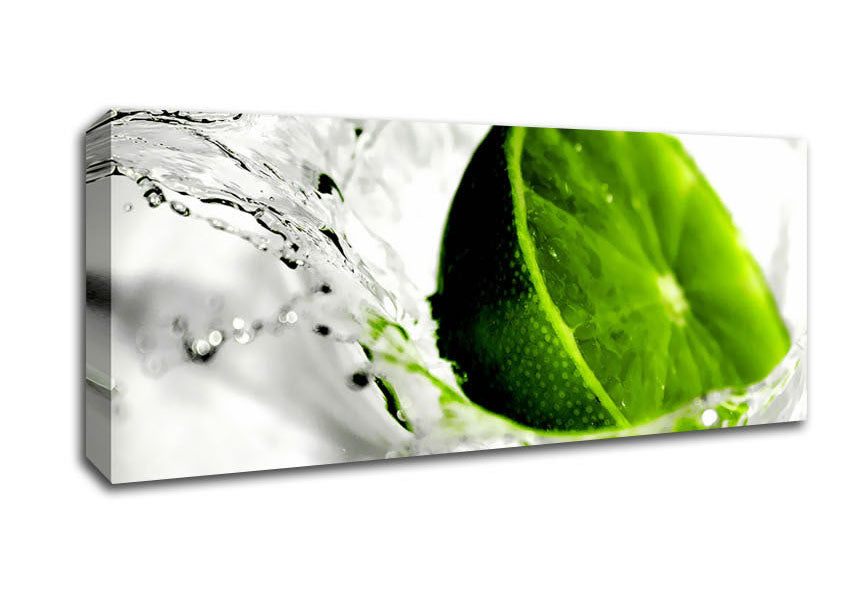 Picture of Gin And Tonic Lime Splash Panoramic Canvas Wall Art
