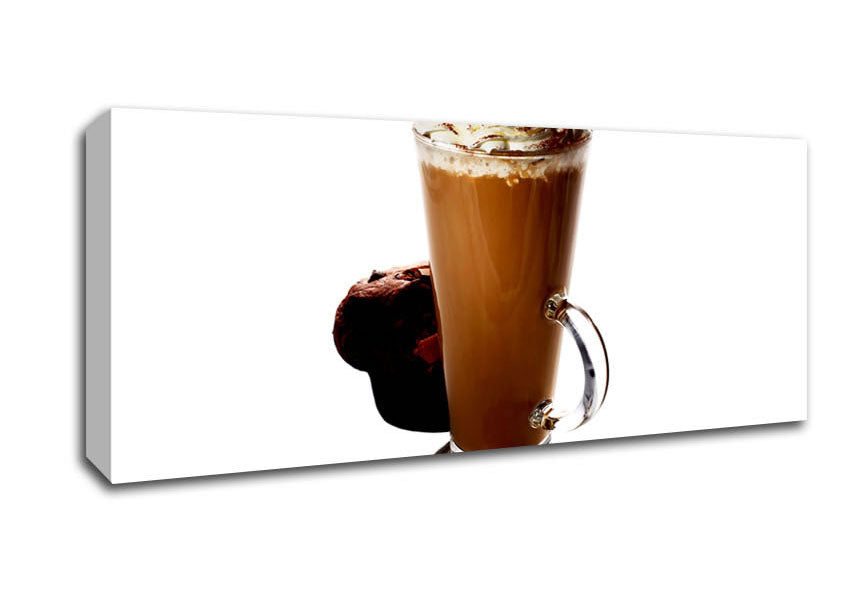 Picture of Mocha Cream And Chocolate Muffin Panoramic Canvas Wall Art