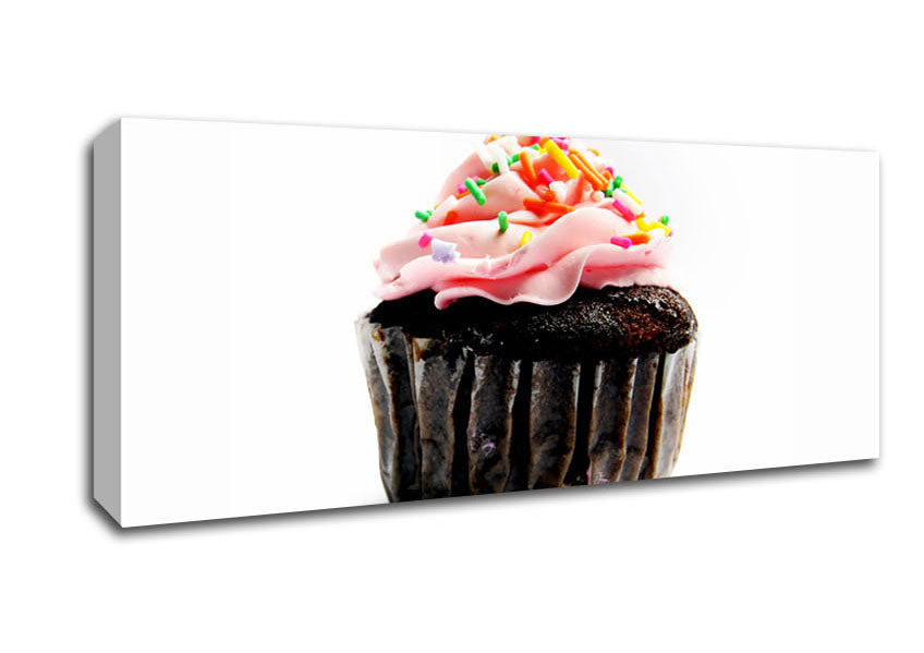 Picture of Chocolate Pink Cupcake Panoramic Canvas Wall Art