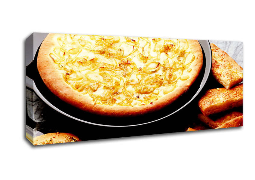 Picture of Garlic Bread Feast Panoramic Canvas Wall Art