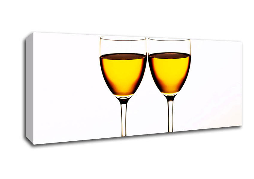 Picture of White Wine Duo Panoramic Canvas Wall Art