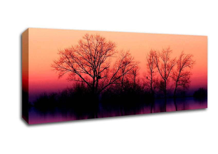 Picture of Trees At Dusk Panoramic Canvas Wall Art