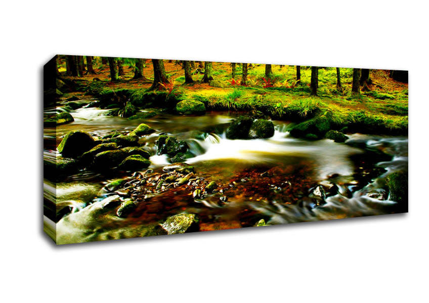 Picture of The Stream In Flow Panoramic Canvas Wall Art