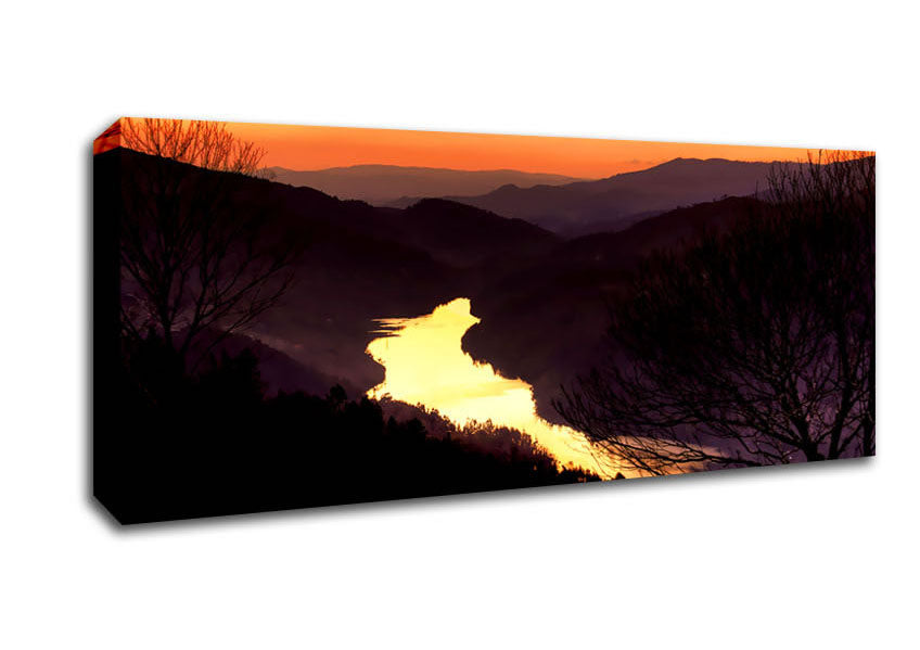 Picture of The Mountain River Panoramic Canvas Wall Art