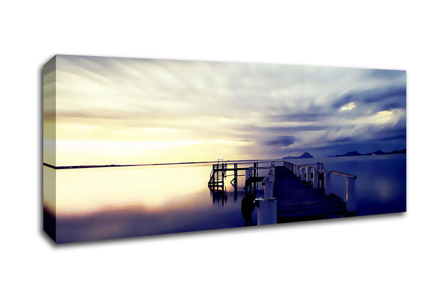 Picture of Stunning River Jetty Sunrise Panoramic Canvas Wall Art