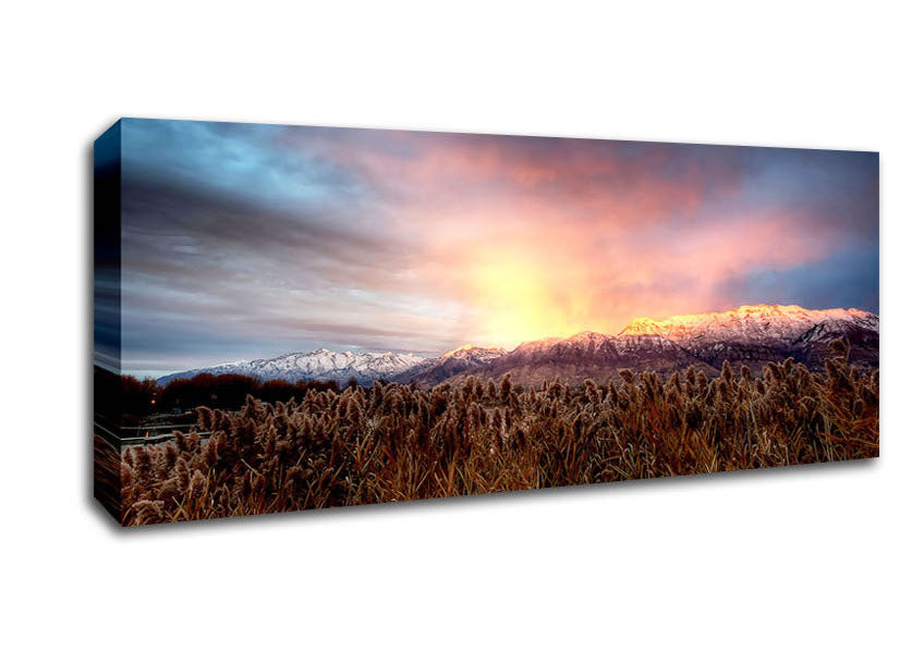 Picture of Mt Timpanogos Alpenglow Panoramic Canvas Wall Art