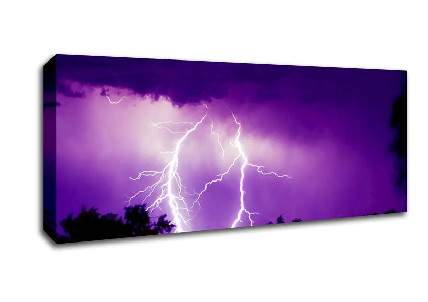Picture of Purple Lightning Hill Tops Panoramic Canvas Wall Art