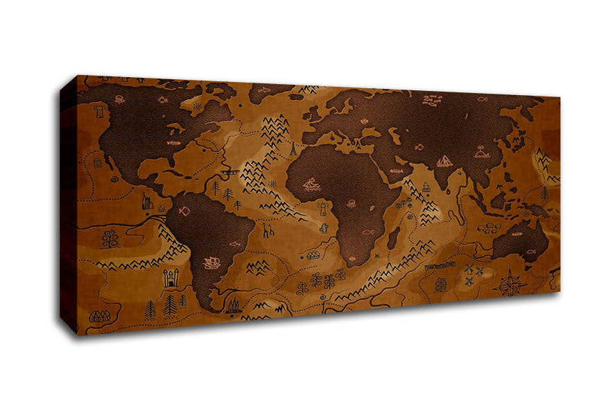 Picture of Map Panoramic Canvas Wall Art