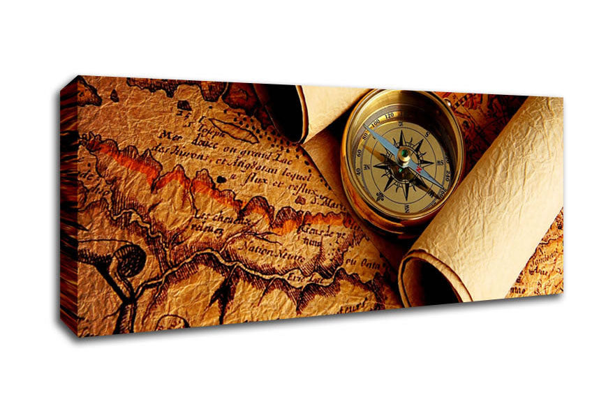 Picture of Old World Maps Panoramic Canvas Wall Art