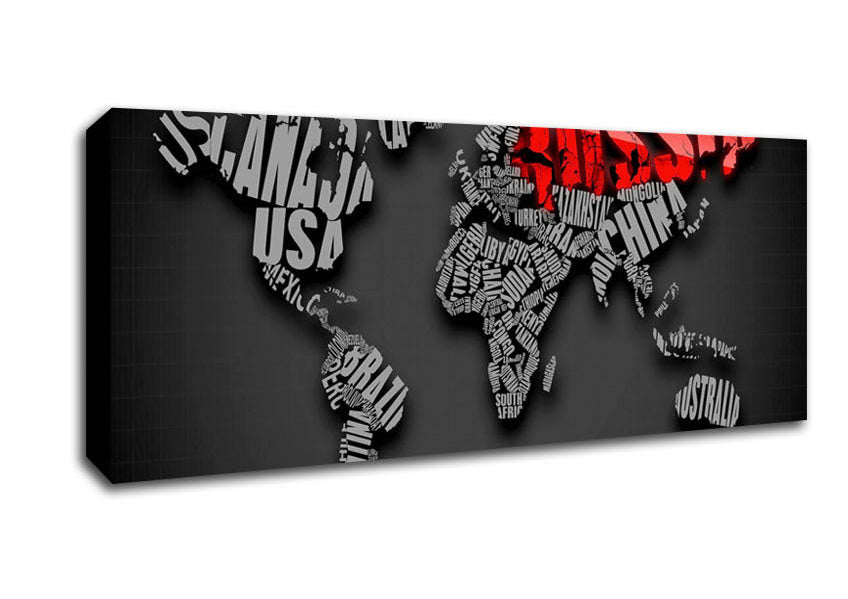 Picture of Russia World Maps Panoramic Canvas Wall Art
