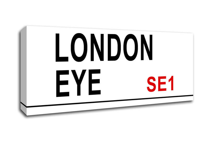Picture of London Eye Signs Panoramic Canvas Wall Art