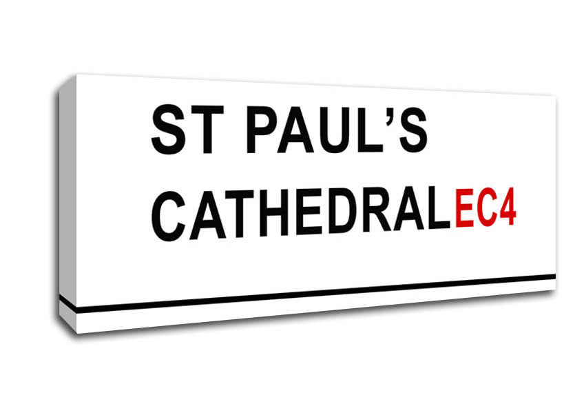 Picture of St Pauls Cathedral Signs Panoramic Canvas Wall Art