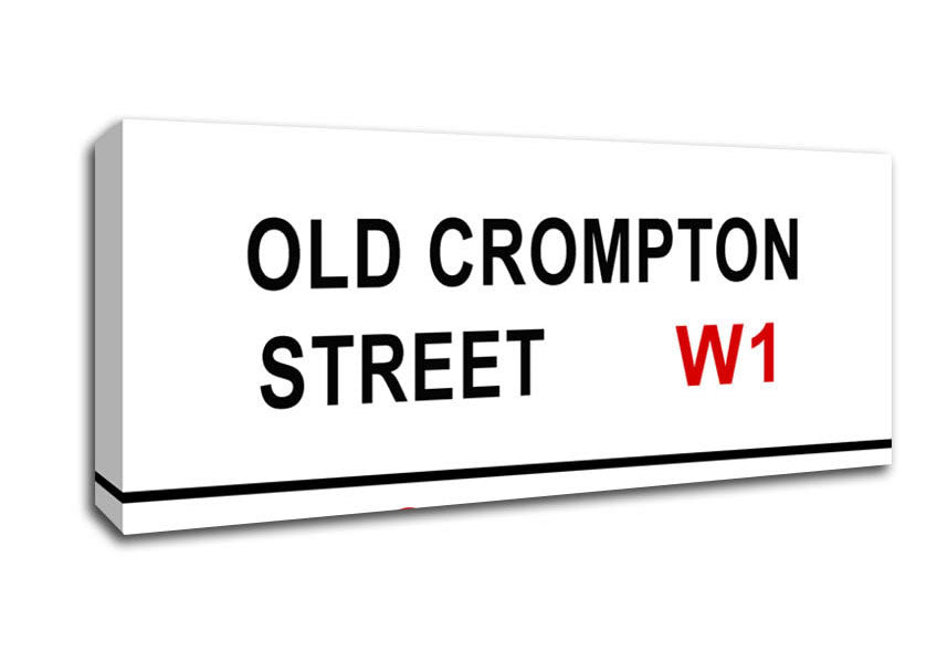 Picture of Old Crompton Street Signs Panoramic Canvas Wall Art