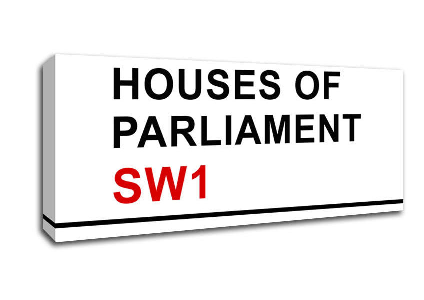 Picture of Houses Of Parliament Signs Panoramic Canvas Wall Art