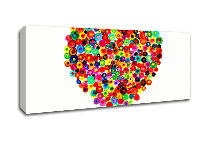 Picture of Colourful Heart Panoramic Canvas Wall Art