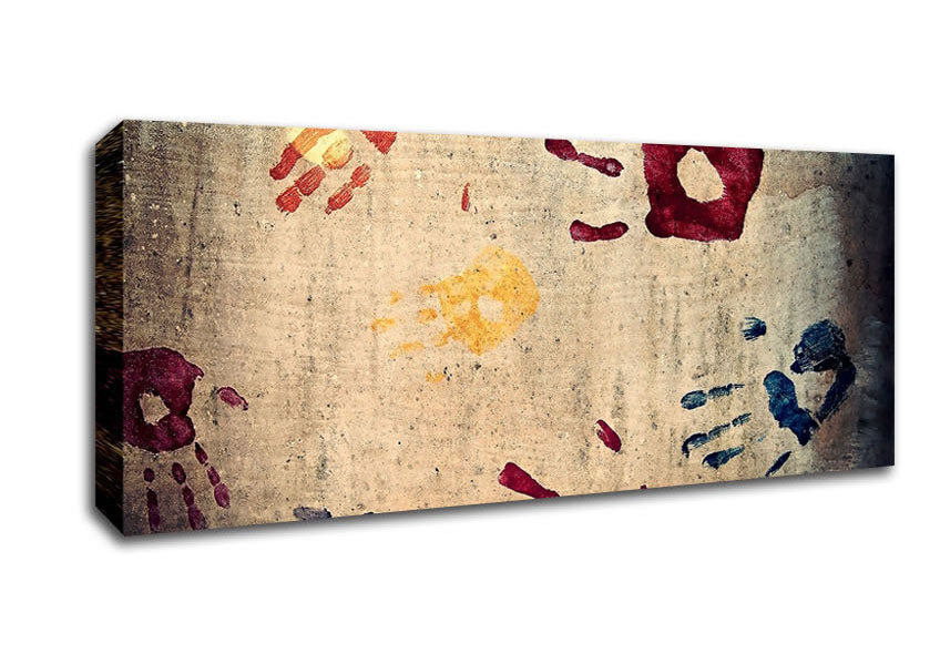 Picture of Handprints Panoramic Canvas Wall Art