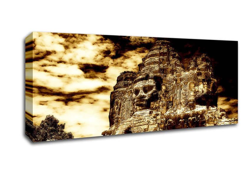 Picture of The Buddha King Of Angkor Wat Cambodia Panoramic Canvas Wall Art