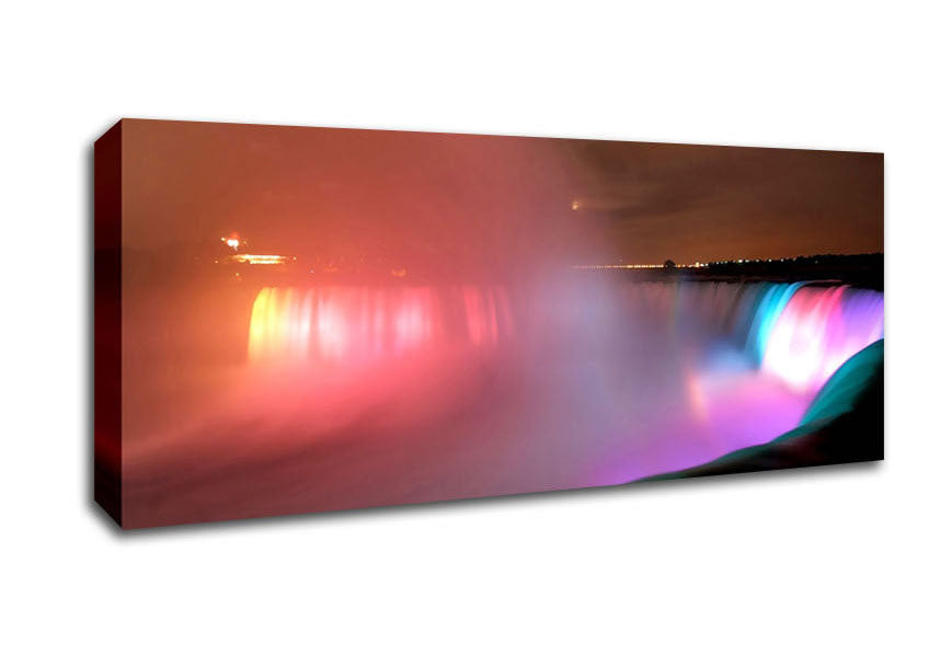 Picture of Niagara Falls At Night Panoramic Canvas Wall Art