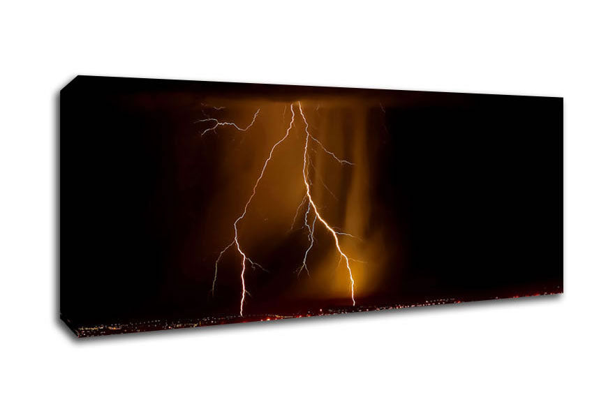 Picture of Night Lightning Panoramic Canvas Wall Art