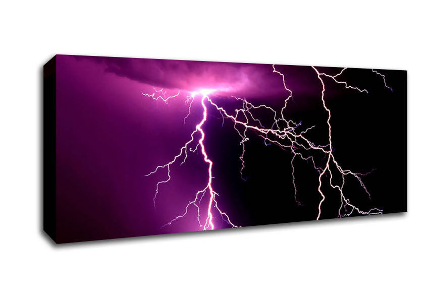Picture of Lightning Storm Panoramic Canvas Wall Art