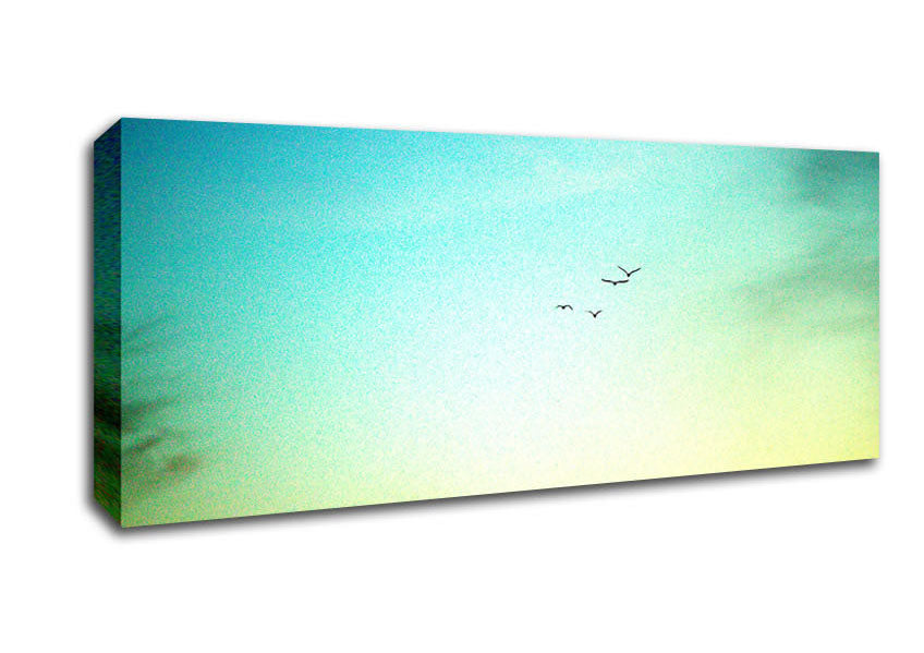 Picture of Family Of Birds Panoramic Canvas Wall Art