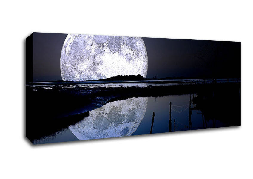 Picture of Full Moon Reflection Panoramic Canvas Wall Art