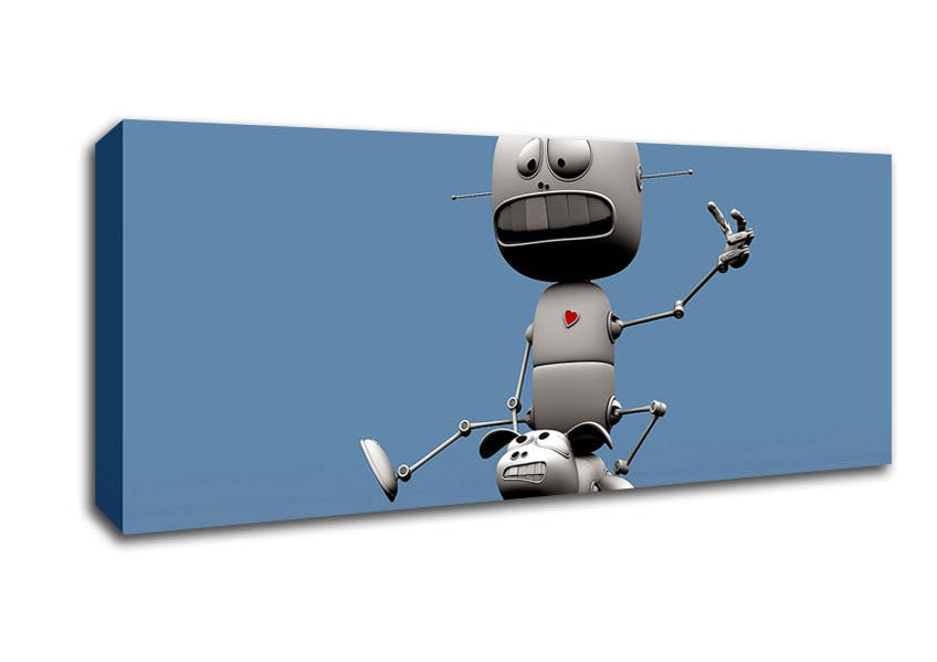 Picture of Funny Robots Panoramic Canvas Wall Art