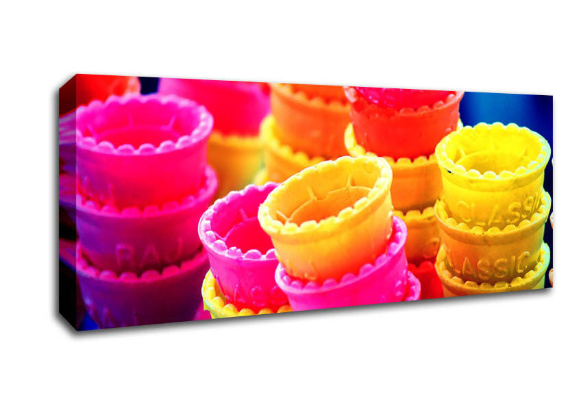 Picture of Ice Cream Cones Panoramic Canvas Wall Art