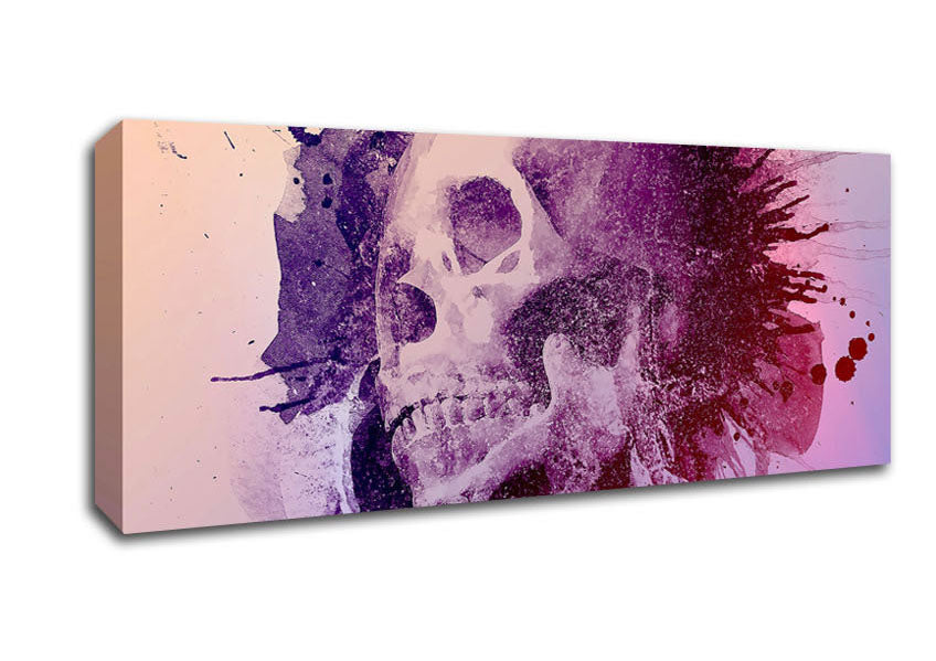 Picture of Watercolour Skull Design Panoramic Canvas Wall Art
