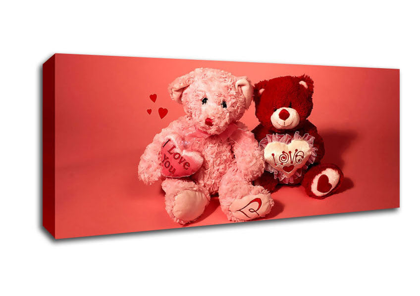 Picture of Happy Valentines Day Panoramic Canvas Wall Art