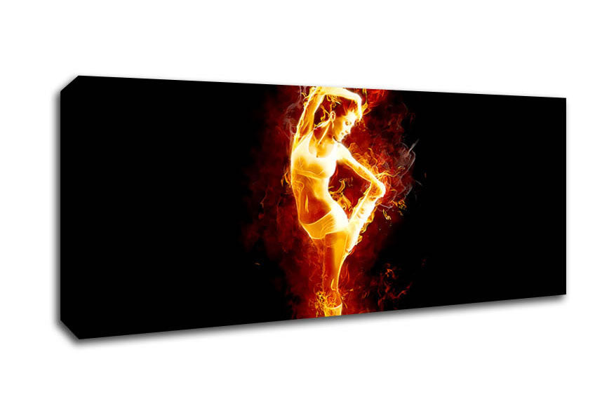 Picture of Fire Dancer Orange Panoramic Canvas Wall Art