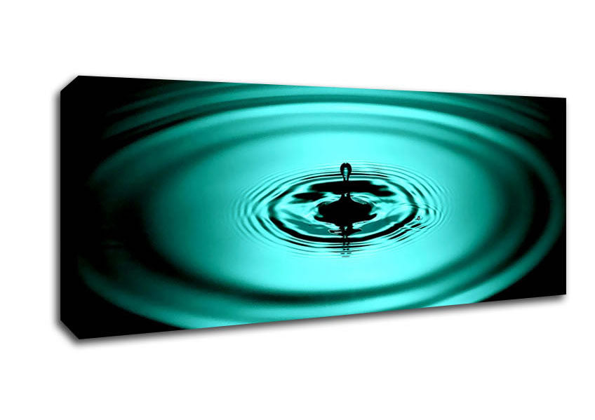 Picture of Green Water Droplet Panoramic Canvas Wall Art