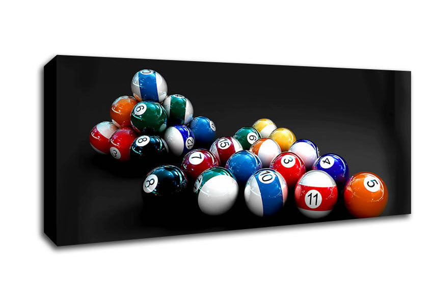 Picture of Double Pool Balls Panoramic Canvas Wall Art