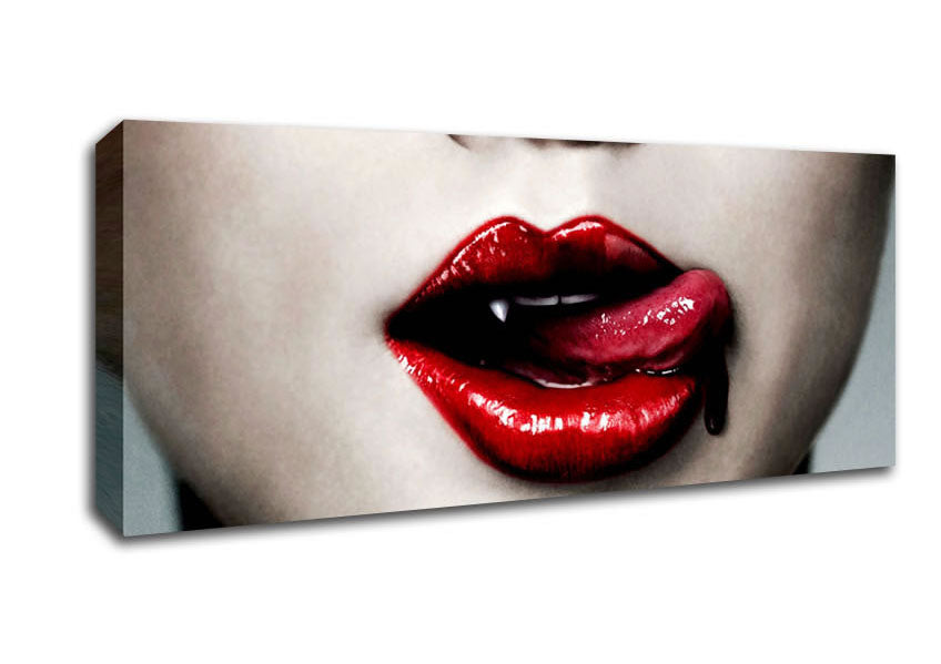 Picture of Vampire Lips Panoramic Canvas Wall Art