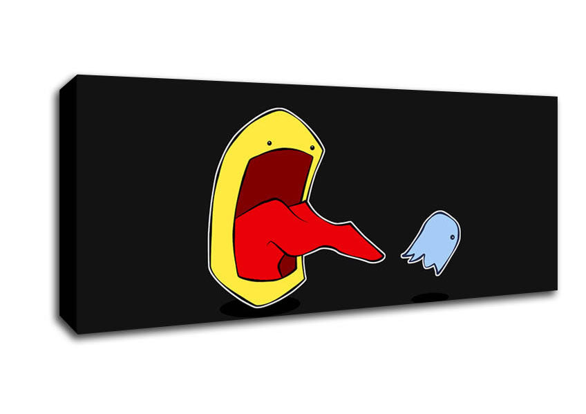 Picture of Pacman Chasing Ghost Panoramic Canvas Wall Art