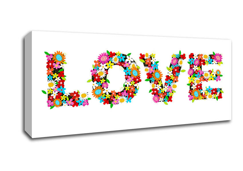 Picture of Flower Power Love Panoramic Canvas Wall Art