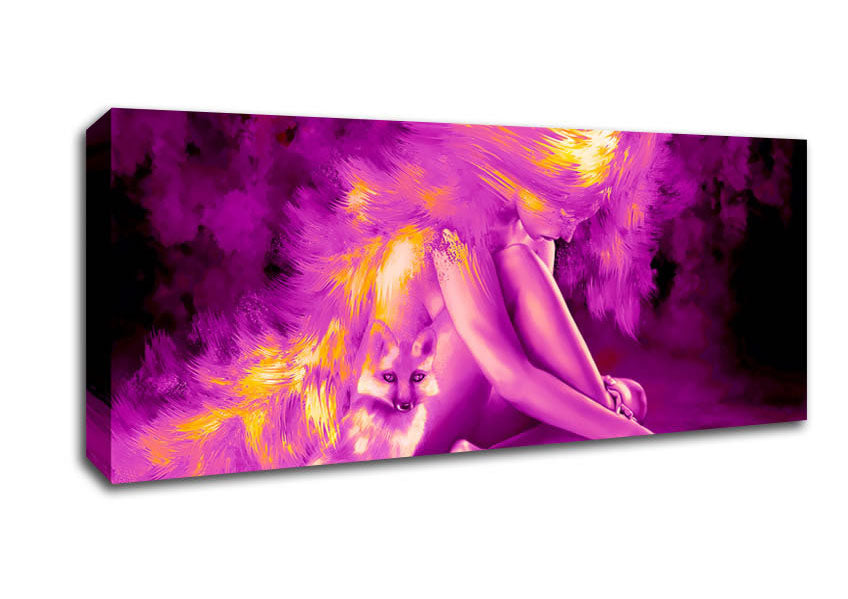 Picture of Pink Fire Fox Panoramic Canvas Wall Art