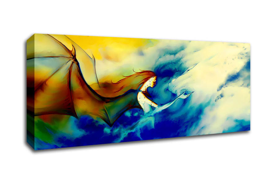 Picture of Fairy Dragon Clouds Panoramic Canvas Wall Art
