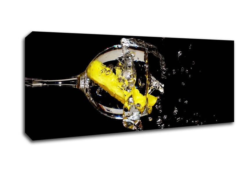 Picture of Gin And Tonic With Lemon Panoramic Canvas Wall Art