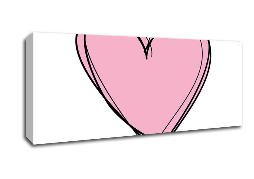 Picture of Pink Heart Panoramic Canvas Wall Art