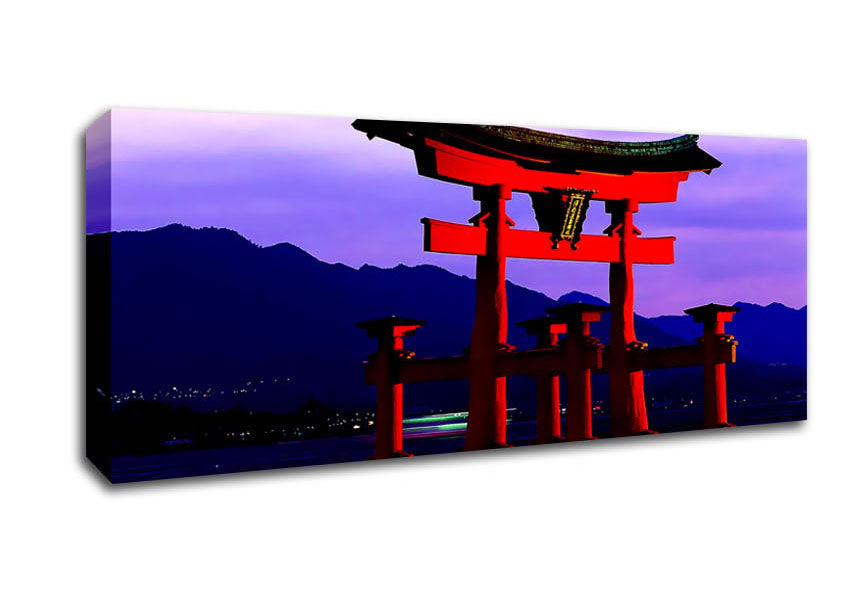 Picture of Purple Mountain Hideaway Panoramic Canvas Wall Art