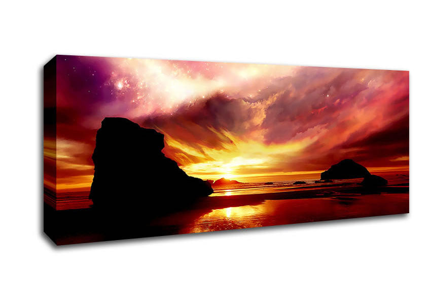Picture of Pink Sky Explosion Panoramic Canvas Wall Art